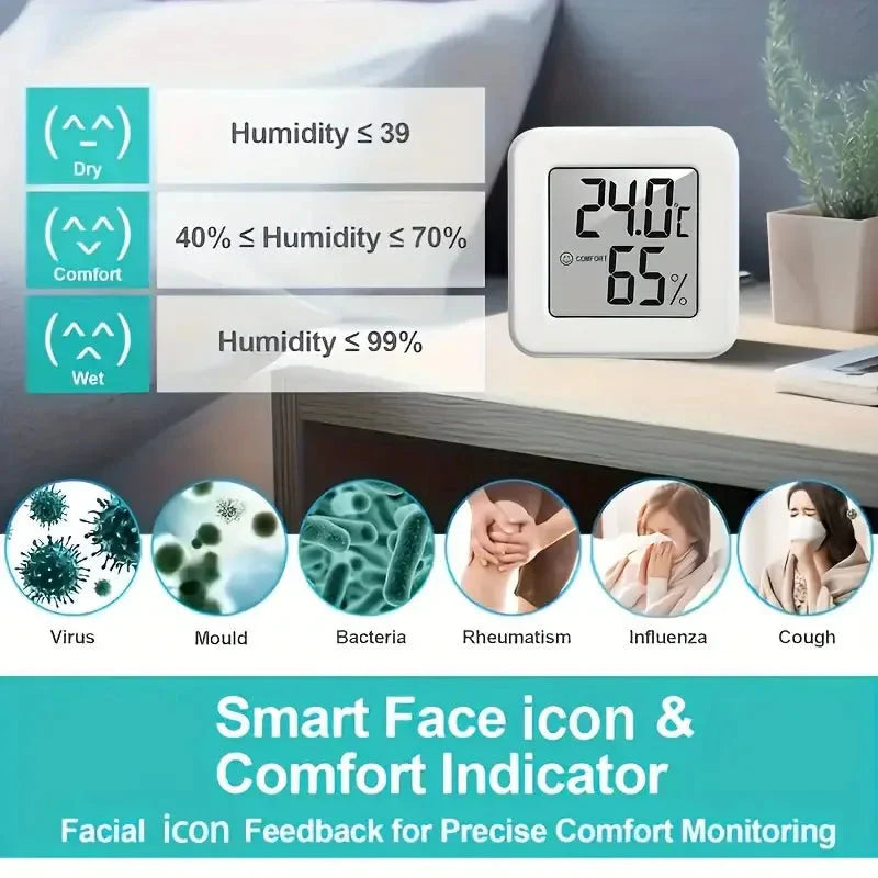 Indoor Mini Temperature and Humidity Meter Digital Display